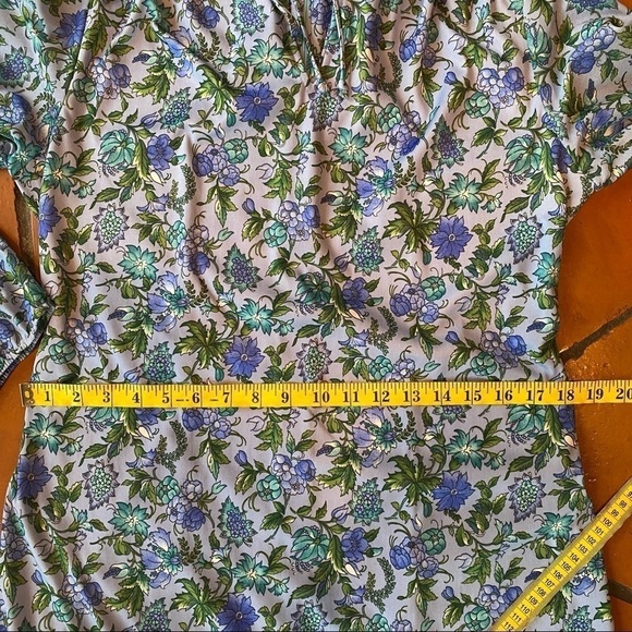 Vintage 60’s Boston Maid Purple Floral Belted Midi Dress Neck Tie Sz Medium M - Picture 11 of 12